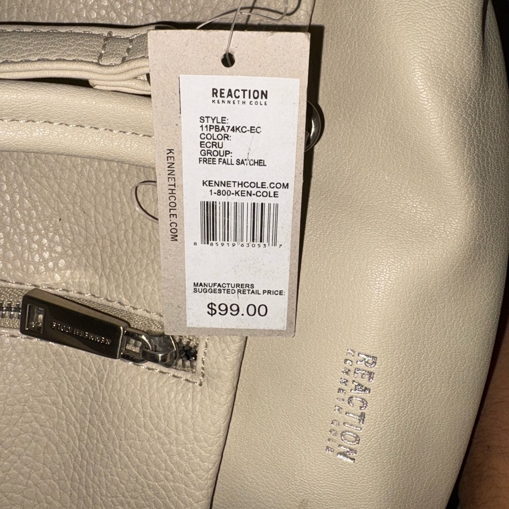 Kenneth Cole Reaction Cream Textured Satchel - Picture 2 of 4